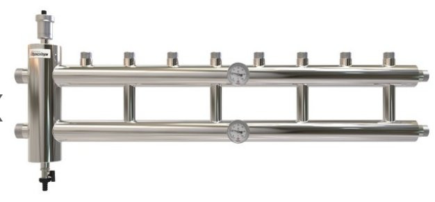 Распределительный коллектор с гидрострелкой GSK32-4.1 85 кВт 4+1 контур