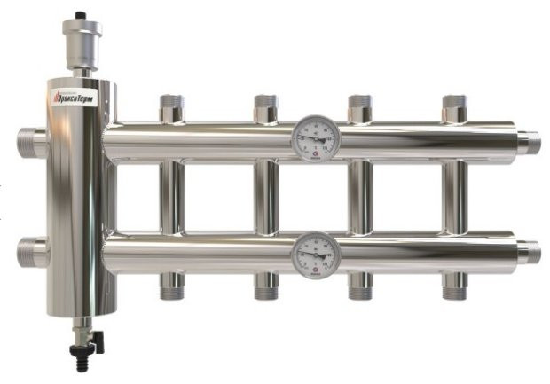 Распределительный коллектор с гидрострелкой GSK32-5 85 кВт 5 контуров