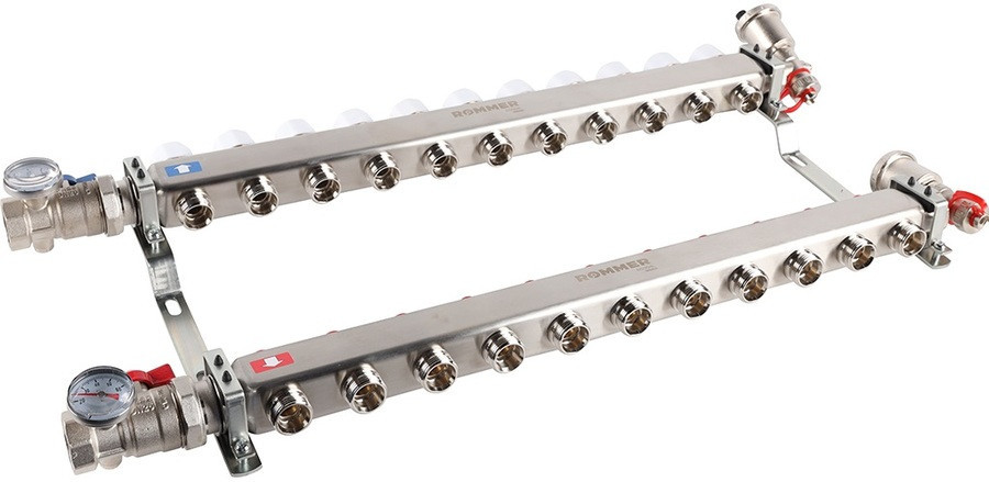 Для отопления Rommer 1"/3/4"x11 с запорными клапанами (RMS-3210-000011)