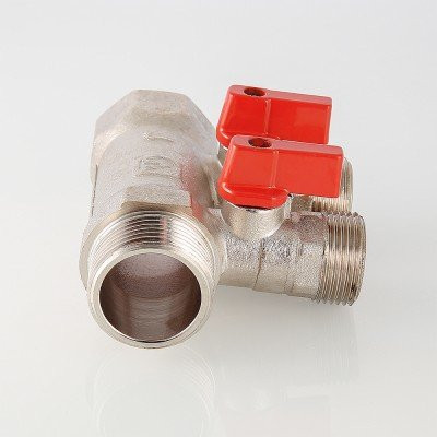 Коллектор с отсекающими кранами Valtec 1"х2 выхода Евроконус 3/4 VTc.580.NE.0602