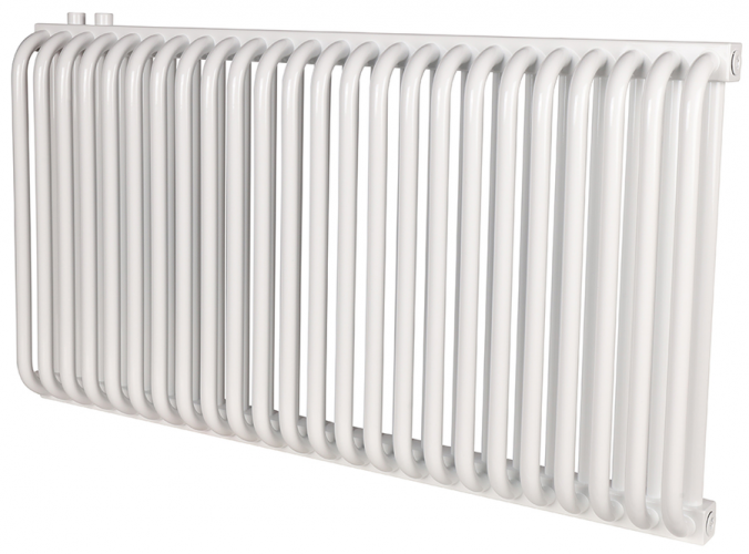 Стальной трубчатый радиатор 2-колончатый Rommer RST 2050/24 нижнее правое подключение RAL9016