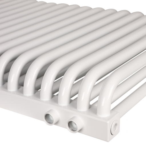 Стальной трубчатый радиатор 2-колончатый Rommer RST 2050/24 нижнее правое подключение RAL9016