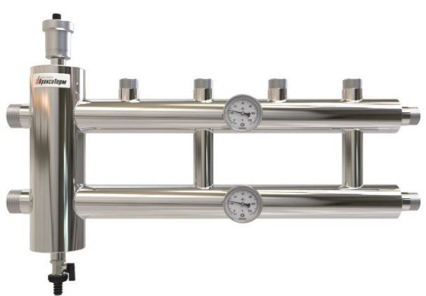 Распределительный коллектор с гидрострелкой GSK40-2.1 120 кВт 2+1 контур