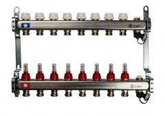 Коллекторный блок STOUT 1"х8х3/4 с расходомерами