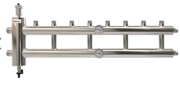 Распределительный коллектор с гидрострелкой GSK40-4.1 120 кВт 4+1 контур