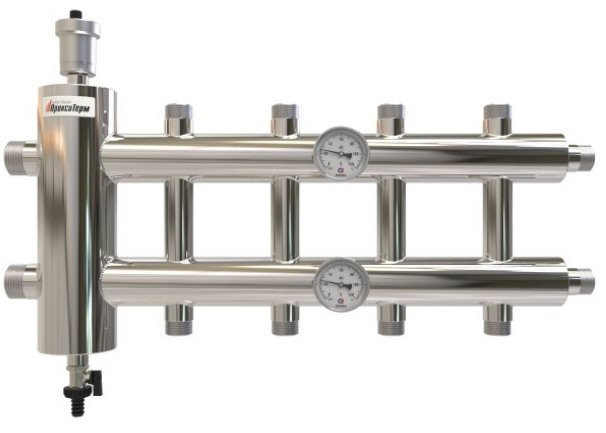 Распределительный коллектор с гидрострелкой GSK40-5 120 кВт 5 контуров