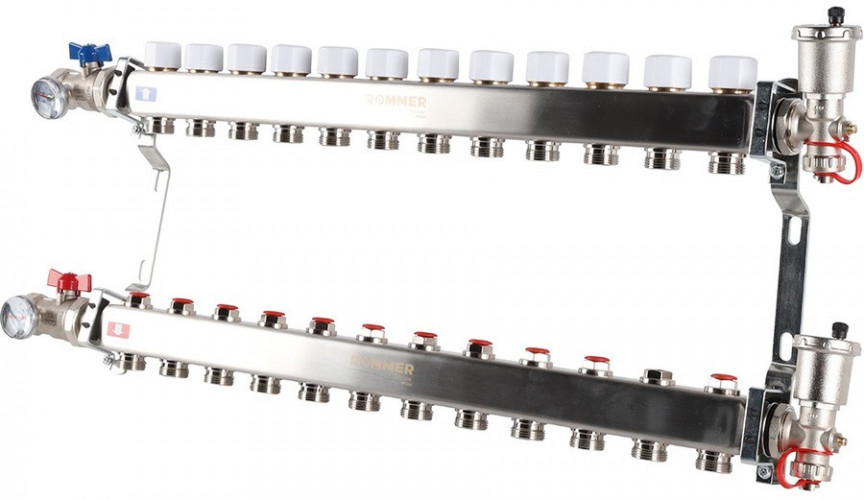 Для отопления Rommer 1"/3/4"x12 с запорными клапанами (RMS-3210-000012)