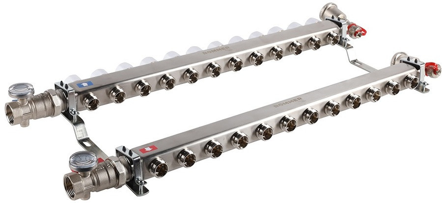 Для отопления Rommer 1"/3/4"x12 с запорными клапанами (RMS-3210-000012)