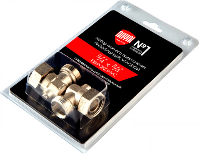 Набор нижнего подключения Royal Thermo угловой раздельный 3/4х3/4ЕК