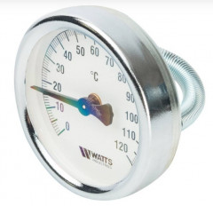 Термометр биметаллический накладной с пружиной Watts FR810 (TAB) 63 мм.