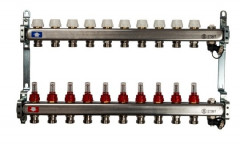 Коллекторный блок STOUT 1"х10х3/4 с расходомерами