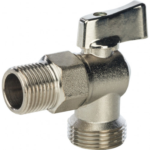 Кран шаровой угловой для стиральных машин STOUT 1/2х3/4"