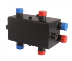 Стальной распределительный коллектор Rommer с гидравлическим разделителем 2 контура 1&quot;