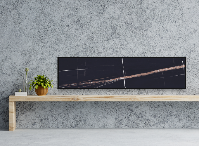 Отопительная панель STOUT BLACK STONE SCT 120*30 черный гранит / черный корпус