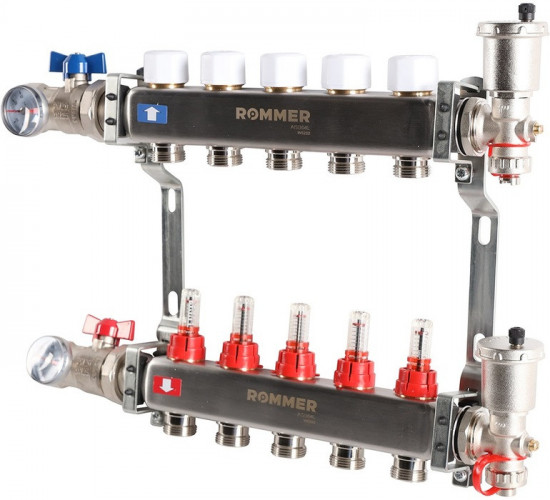 Для отопления Rommer 1"/3/4"x5 с расходомерами (RMS-1210-000005)