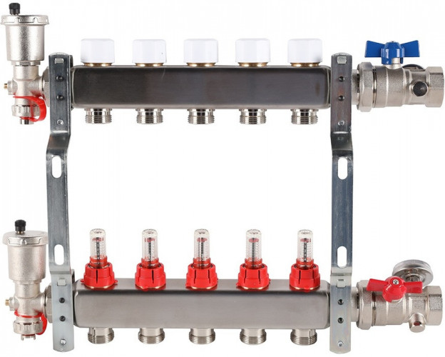 Для отопления Rommer 1"/3/4"x5 с расходомерами (RMS-1210-000005)