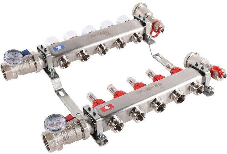 Для отопления Rommer 1"/3/4"x5 с расходомерами (RMS-1210-000005)
