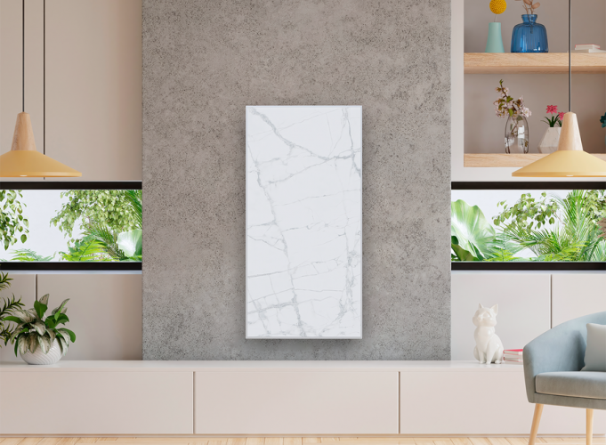 Отопительная панель STOUT WHITE STONE SCT 120*60 белый гранит / белый корпус