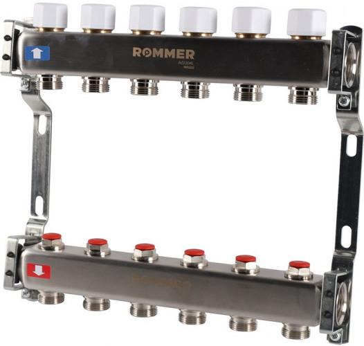 Для отопления Rommer 1"/3/4"x6 с запорными клапанами (RMS-3200-000006)
