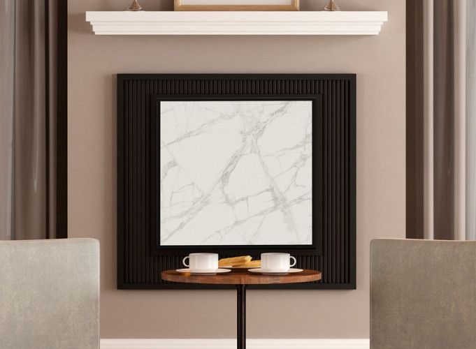 Отопительная панель STOUT WHITE STONE SCT 60*60 белый гранит / черный корпус