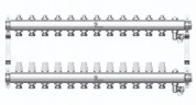 Коллектор для отопления Wester 1"-3/4 в сборе на 11 выходов с 2 заглушками