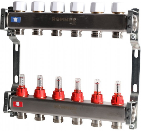 Для отопления Rommer 1"/3/4"x6 с расходомерами (RMS-1200-000006)