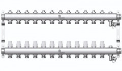 Коллектор для отопления Wester 1"-3/4 в сборе на 12 выходов с 2 заглушками