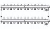 Коллектор для отопления Wester 1"-3/4 в сборе на 12 выходов с 2 заглушками