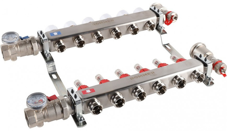Для отопления Rommer 1"/3/4"x6 с расходомерами (RMS-1210-000006)