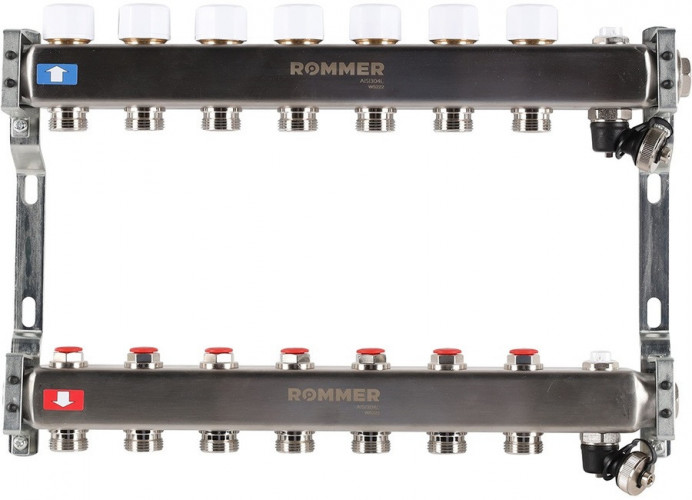Для отопления Rommer 1"/3/4"x7 с запорными клапанами (RMS-3201-000007)
