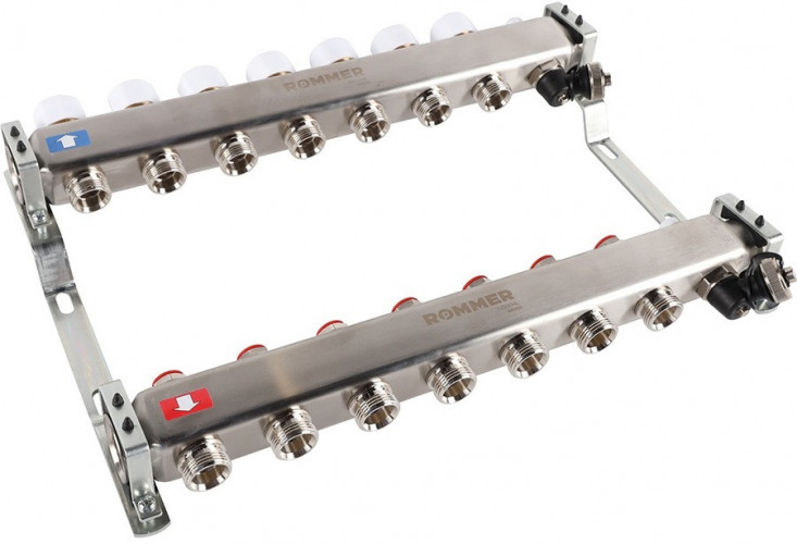 Для отопления Rommer 1"/3/4"x7 с запорными клапанами (RMS-3201-000007)