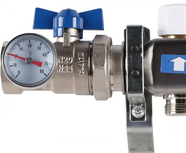 Для отопления Rommer 1"/3/4"x7 с запорными клапанами (RMS-3210-000007)