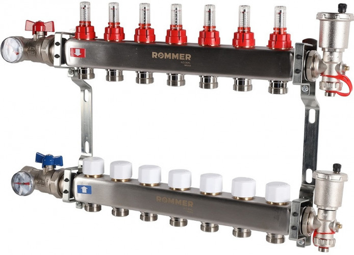 Для отопления Rommer 1"/3/4"x7 с расходомерами (RMS-1210-000007)