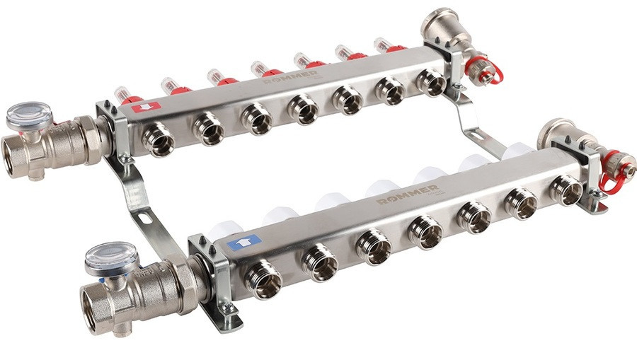 Для отопления Rommer 1"/3/4"x7 с расходомерами (RMS-1210-000007)