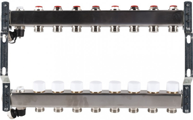Для отопления Rommer 1"/3/4"x8 с запорными клапанами (RMS-3201-000008)
