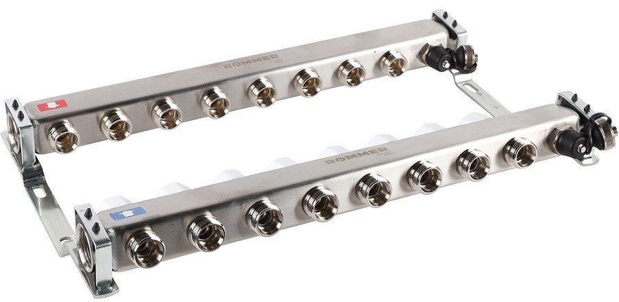 Для отопления Rommer 1"/3/4"x8 с запорными клапанами (RMS-3201-000008)