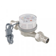 Счетчик воды Valtec VLF-15U-I универсальный с импульсным выходом cо сгонами 1/2&quot;, 80 мм (NEW)