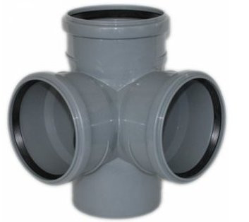 Крестовина канализационная Политэк двухплоскостная 110 угол 90