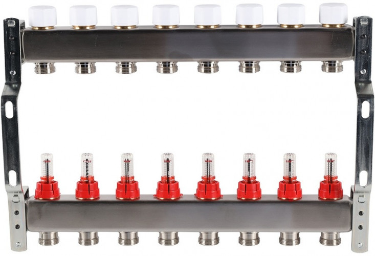 Для отопления Rommer 1"/3/4"x8 с расходомерами (RMS-1200-000008)