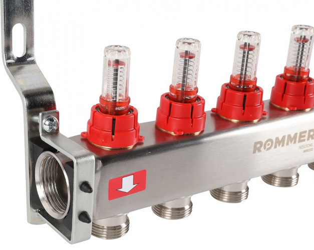 Для отопления Rommer 1"/3/4"x8 с расходомерами (RMS-1201-000008)