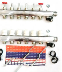 Коллекторная группа Wester 1"-3/4 в сборе с расходомерами на 5 выходов