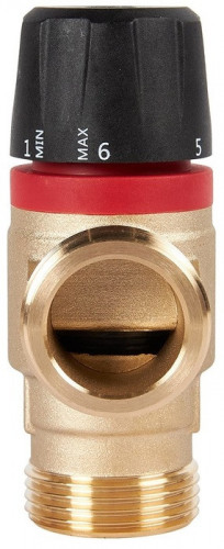 Смесительный клапан Rommer 1" НР 20-43°С KV 1,6 (RVM-0131-164325) боковое смешивание