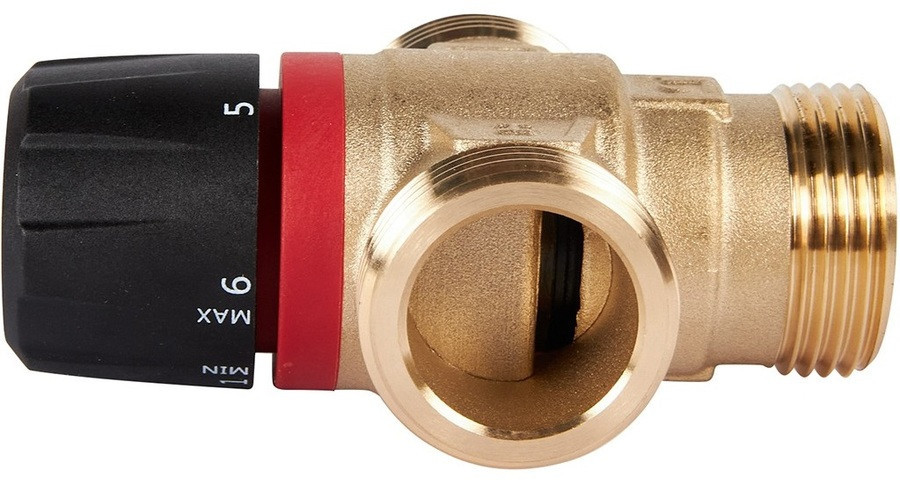 Смесительный клапан Rommer 1" НР 20-43°С KV 1,6 (RVM-0131-164325) боковое смешивание