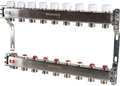 Для отопления Rommer 1"/3/4"x9 с запорными клапанами (RMS-3200-000009)