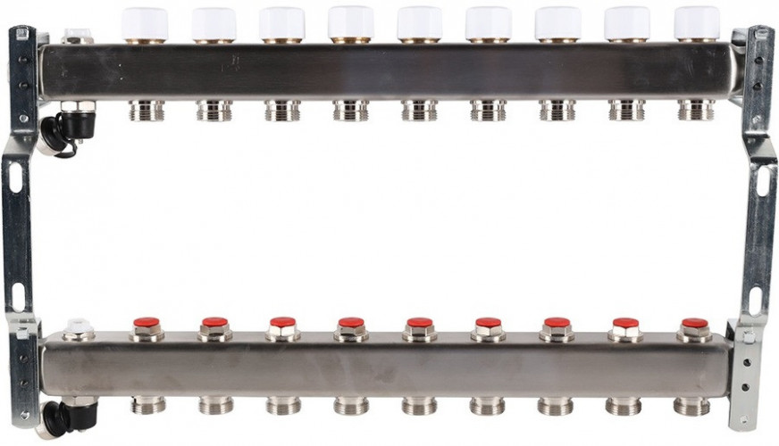 Для отопления Rommer 1"/3/4"x9 с запорными клапанами (RMS-3201-000009)