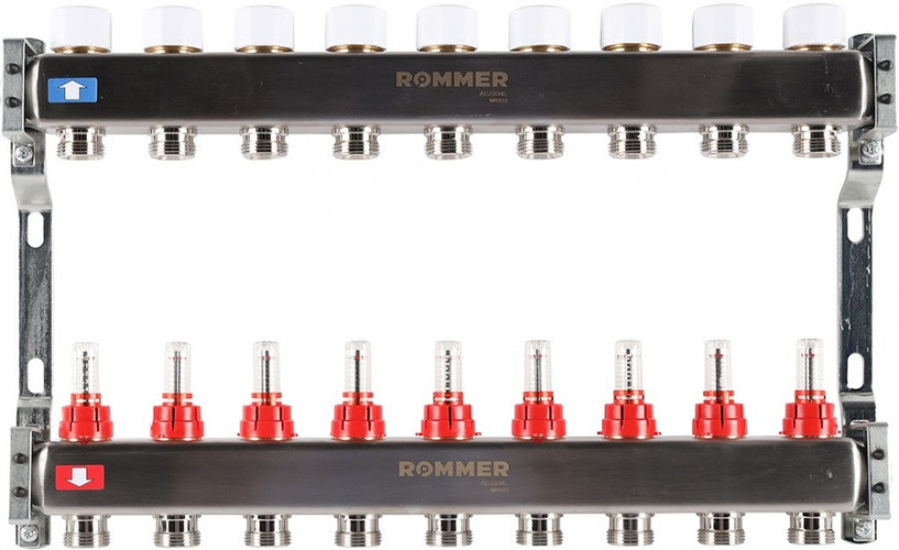 Для отопления Rommer 1"/3/4"x9 с расходомерами (RMS-1200-000009)