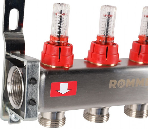 Для отопления Rommer 1"/3/4"x9 с расходомерами (RMS-1200-000009)