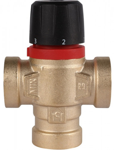 Смесительный клапан Rommer 3/4" ВР 20-43°С KV 1,6 (RVM-0111-164320) боковое смешивание