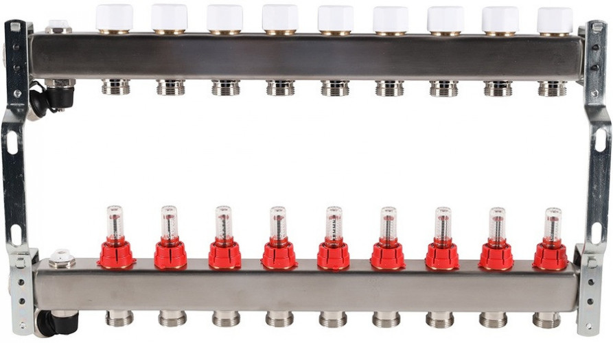 Для отопления Rommer 1"/3/4"x9 с расходомерами (RMS-1201-000009)