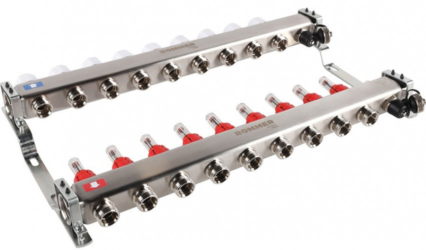 Для отопления Rommer 1"/3/4"x9 с расходомерами (RMS-1201-000009)